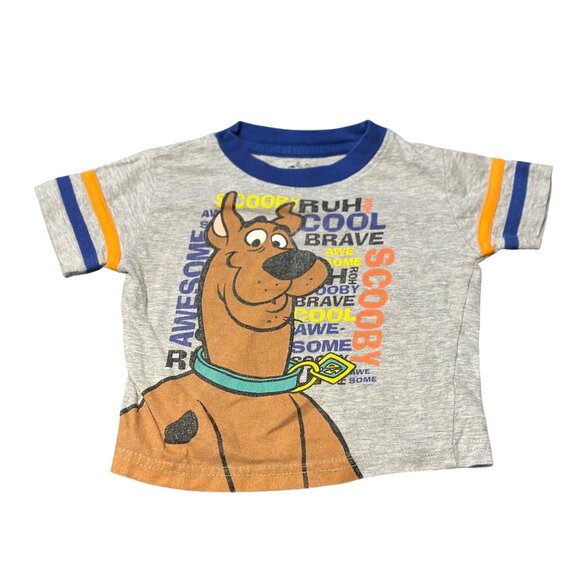 Scooby-Doo Toddler Ringer T-Shirt – Cartoon Graphic Tee, Size 12M Cartoon Gray - Picture 1 of 5